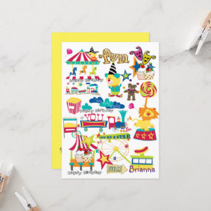 Karneval Circus Happy Geburtstag Einladung