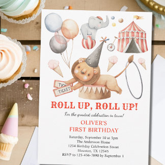 Karneval Circus Kinder 1. Geburtstag Party Einladu Einladung