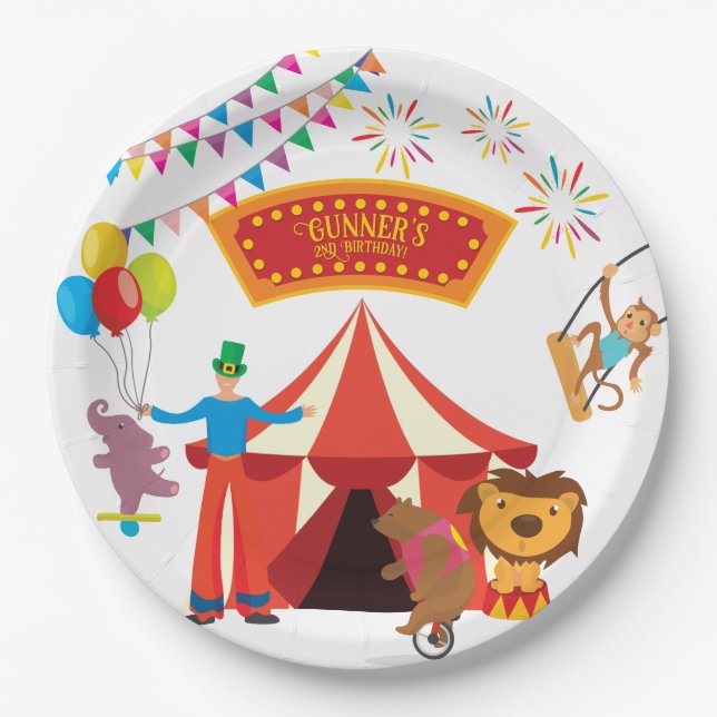Karneval Circus Party Papierplatte Pappteller (Vorderseite)