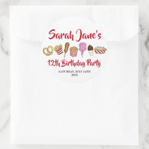 Karneval Circus Staat Fair Foods Geburtstagsparty Runder Aufkleber