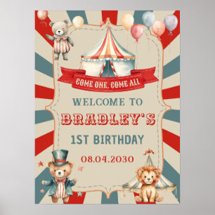 Karneval Circus & Tiere Geburtstagszeichen Poster