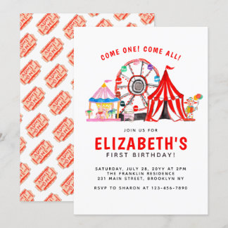 Karneval Circus Zelt Clown Party Geburtstag Kind a Einladung