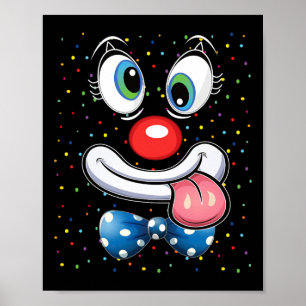 Karneval Clown Gesicht Circus Kostüm Kinder Männer Poster