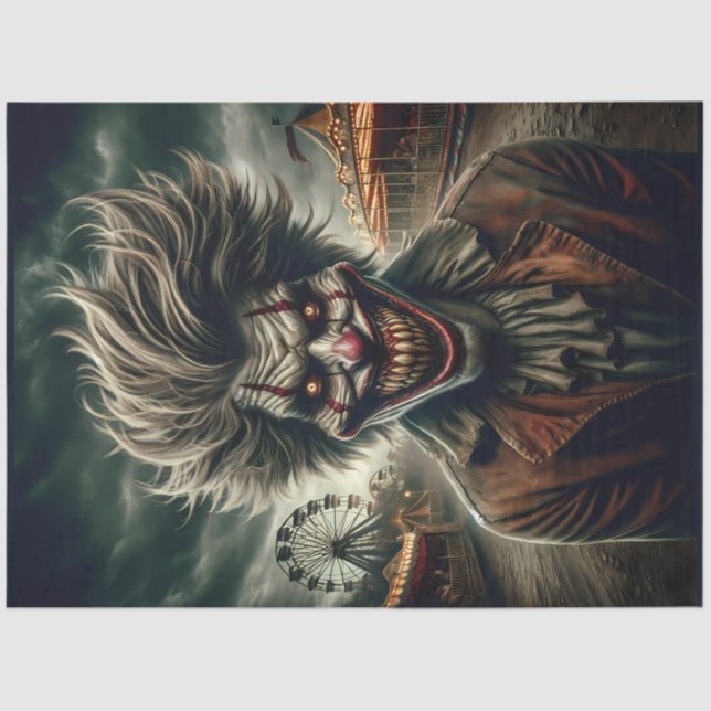 Karneval Clown Spuk Midway Horror Halloween Seidenpapier (Vorderseite)