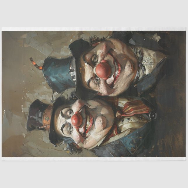 Karneval-Clowns von Whispers Decoupage Seidenpapier (Vorderseite)
