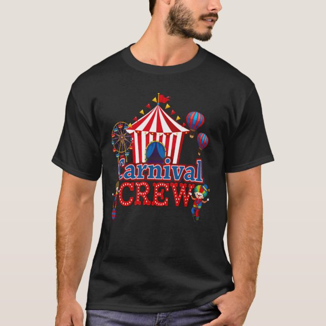 Karneval Crew Funny Circus Stab Kostüm Zirkus T-Shirt (Vorderseite)