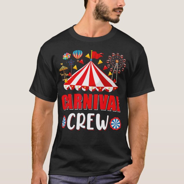 Karneval Crew Funny Circus Stab Kostüm Zirkus T-Shirt (Vorderseite)