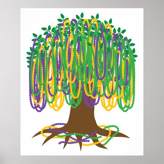 Karneval der Mardi Gras Bead Tree Poster (Vorne)