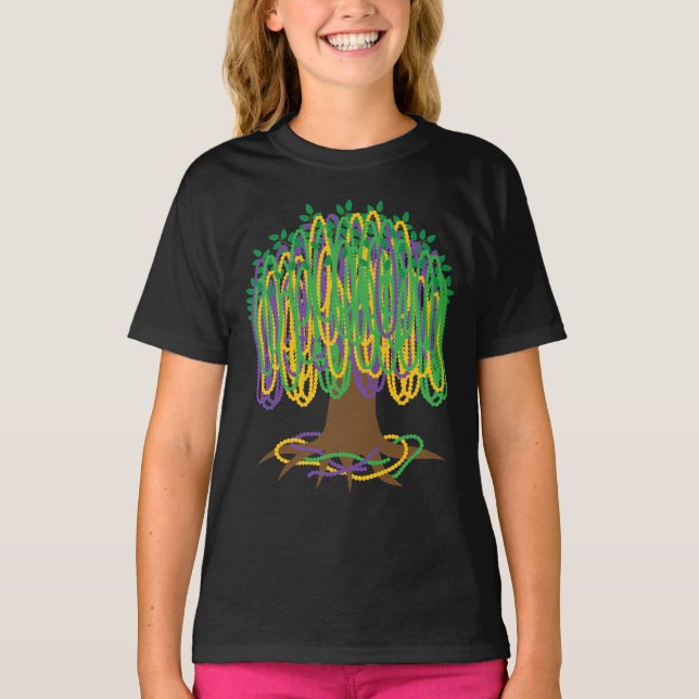 Karneval der Mardi Gras Bead Tree T-Shirt (Vorderseite)