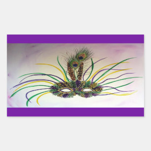 Karneval Feather Maske Art Maskieren Dekorieren St Rechteckiger Aufkleber