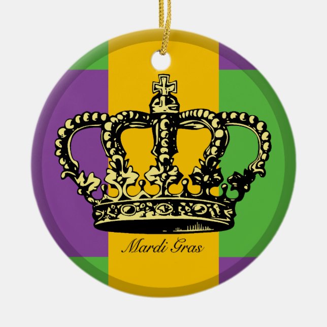 Karneval-Flaggen-Krone Keramikornament (Vorne)
