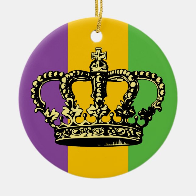 Karneval-Flaggen-Krone Keramikornament (Vorne)