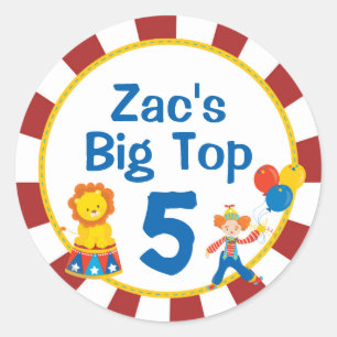 Karneval Geburtstagsaufkleber Circus Party Sticker