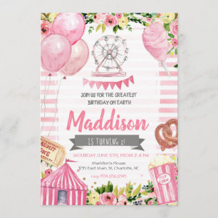 Karneval Geburtstagseinladung, Circus Geburtstag Einladung