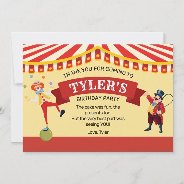 Karneval Geburtstagsparty Danke Karte (Vorderseite)