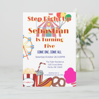 Karneval Geburtstagsparty mit Zelt & Snacks Einladung