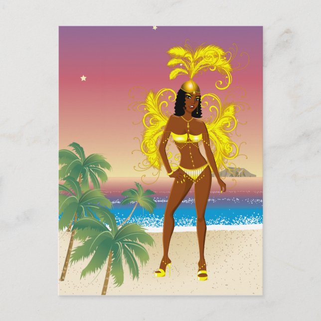 Karneval, Halloween oder Beauty Pageant Postkarte (Vorderseite)