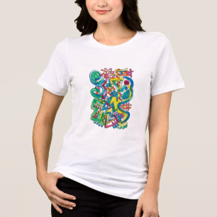 Karneval-Handgemalte abstrakte Kunst Tri-Blend Shirt