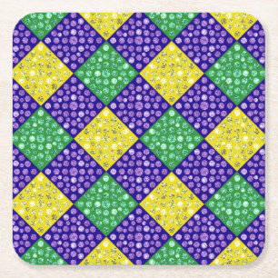 Karneval-Harlekin-Diamant-Karnevals-Muster Rechteckiger Pappuntersetzer