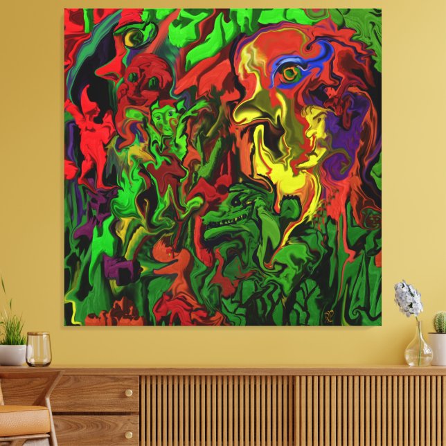 Karneval im Wald, Leinwanddruck (Insitu (Wohnzimmer))