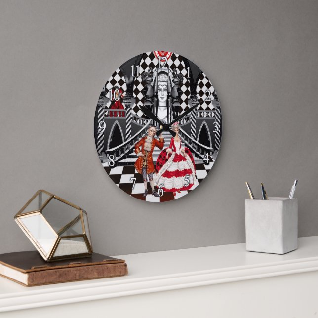 Karneval in einem magischen Land Große Wanduhr (Büro)