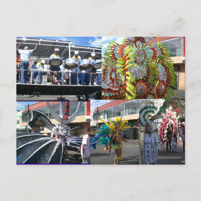 Karneval in Trinidad Postkarte (Vorderseite)