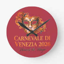 Karneval in Venedig 2026 - Venezianische Wanduhr