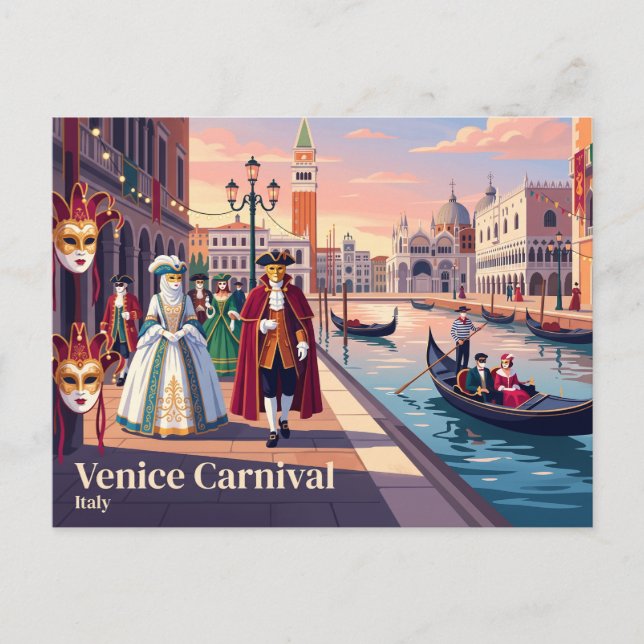 Karneval in Venedig, Italien Postkarte (Vorderseite)