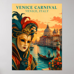 Karneval in Venedig Italien Vintage Venezianische Poster