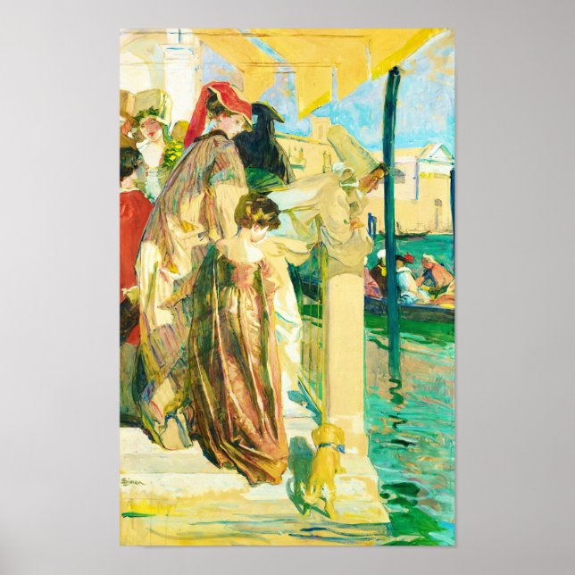 Karneval in Venedig, Lucien Simon  Poster (Vorne)