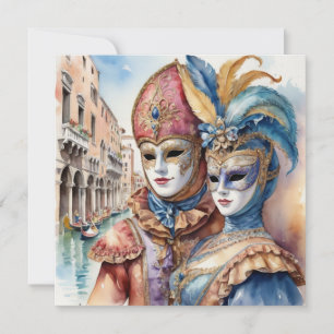 Karneval in Venedig Venezianische Masken Feiertagskarte