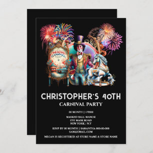 Karneval-Karneval für Erwachsene Karussell Einladung