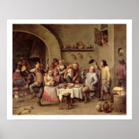 Karneval: 'Le Roi Boit', 1690 (Öl auf Kupfer)