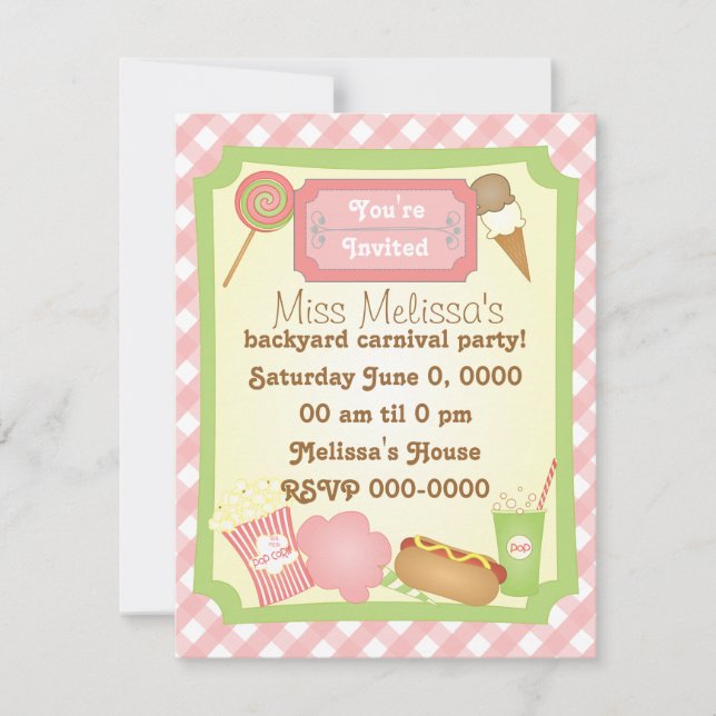 Karneval-Leckereien Einladung (Vorderseite)