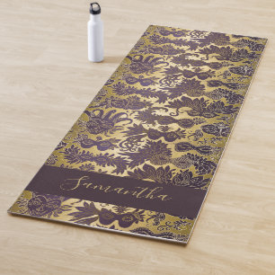 Karneval-lila Masken-Imitat-Gold mit Monogramm Yogamatte