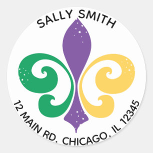 Karneval-Lilien-Adressen-Etikett Runder Aufkleber