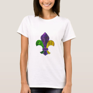Karneval-Lilien-lila grünes Gelb T-Shirt