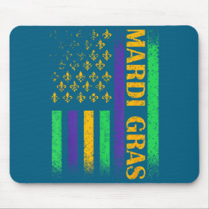 Karneval Mardi Gras USA amerikanische Flagge Fleur Mousepad