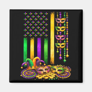 Karneval Mardi Gras USA Amerikanische Grafik Kunst Magnet