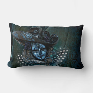 Karneval Mask Blue Damask Kissen