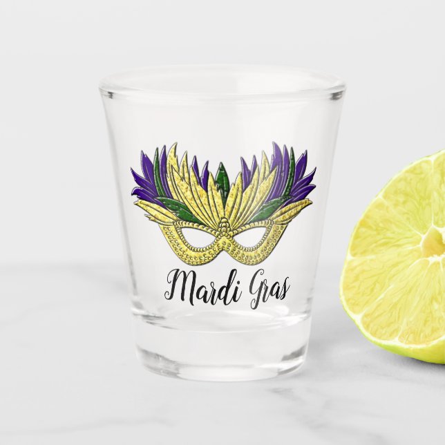 Karneval-Maske Ihr Text Schnapsglas (Vorderseite)