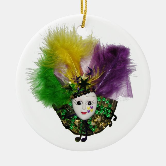 Karneval-Masken-Gold Keramik Ornament (Vorne)