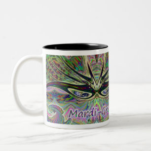 Karneval-Masken-Kaffeetasse Zweifarbige Tasse
