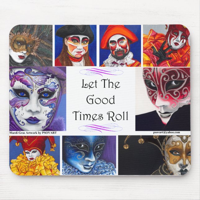 Karneval-Masken Mousepad (Vorne)