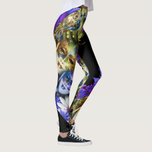 Karneval maskiert diy das Blumenmuster Leggings