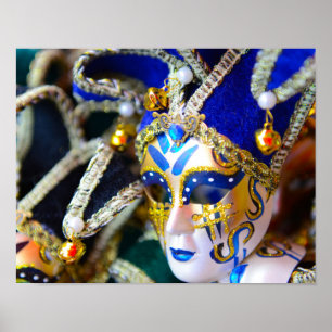 Karneval Masquerade Masken in Venedig Italien Poster