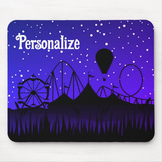 Karneval Nacht Sommermesse schwarz blau Mousepad (Vorne)