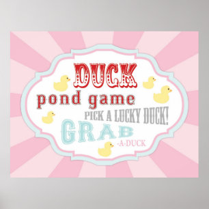 Karneval oder Circus Duck Pond Game Sign Poster