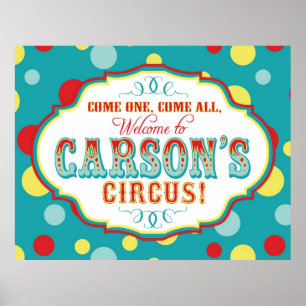 Karneval oder Circus Welcome Sign Carson Poster