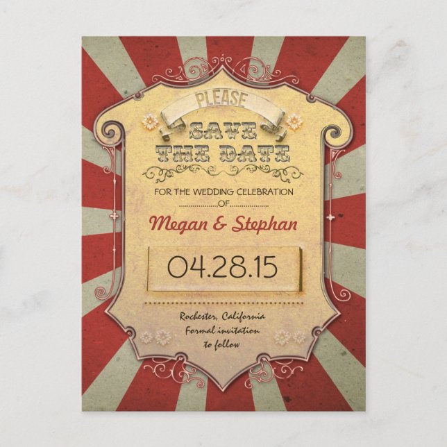 Karneval- oder Zirkustierkarten Ankündigungspostkarte (Vorderseite)